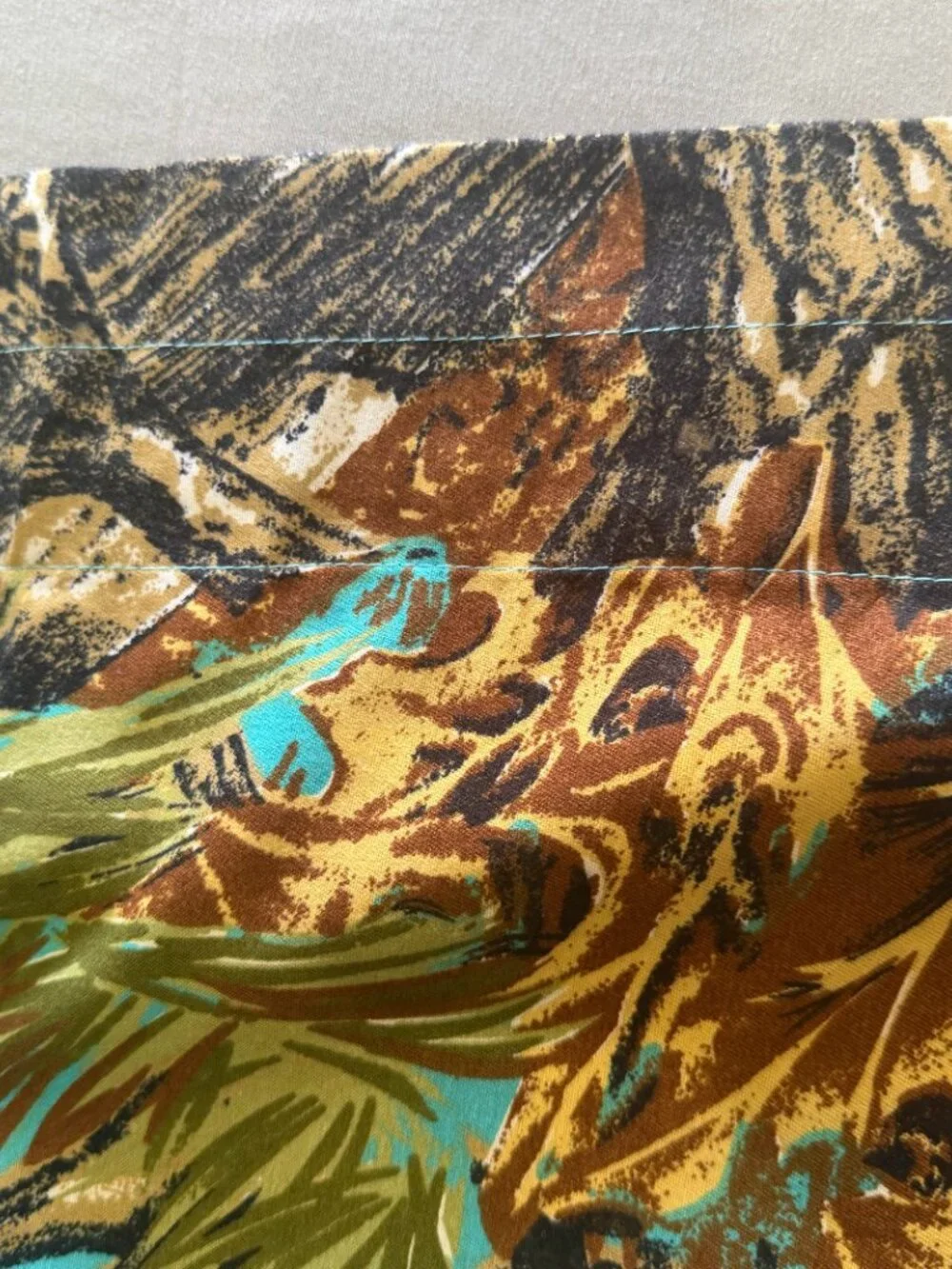 The Woods Set Of 4 Teal Camo Curtain Panels 41.5”x82” Birch Tree Woodland Print